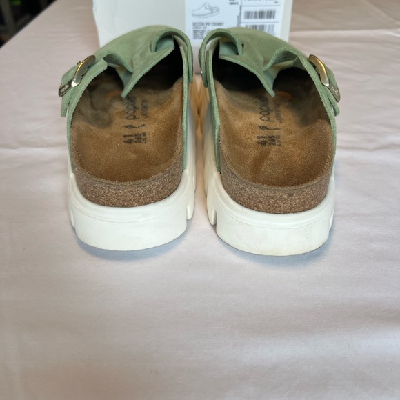 SOLD ~ Birkenstock x Anthropology Green Tea Green Boston Papillio Chunky Clog - Picture 7 of 10